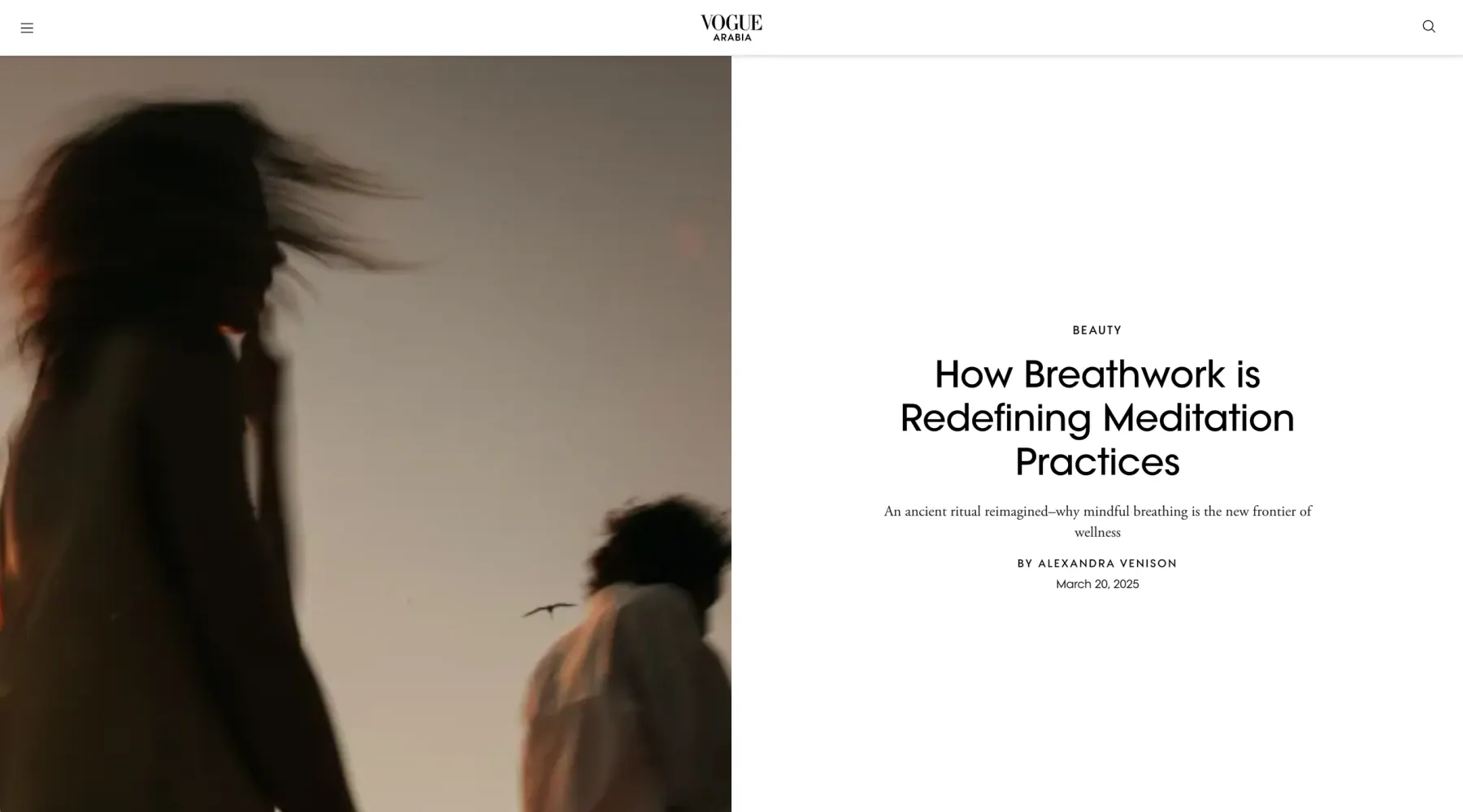Vogue Arabia – How Breathwork is Redefining Meditation Practices