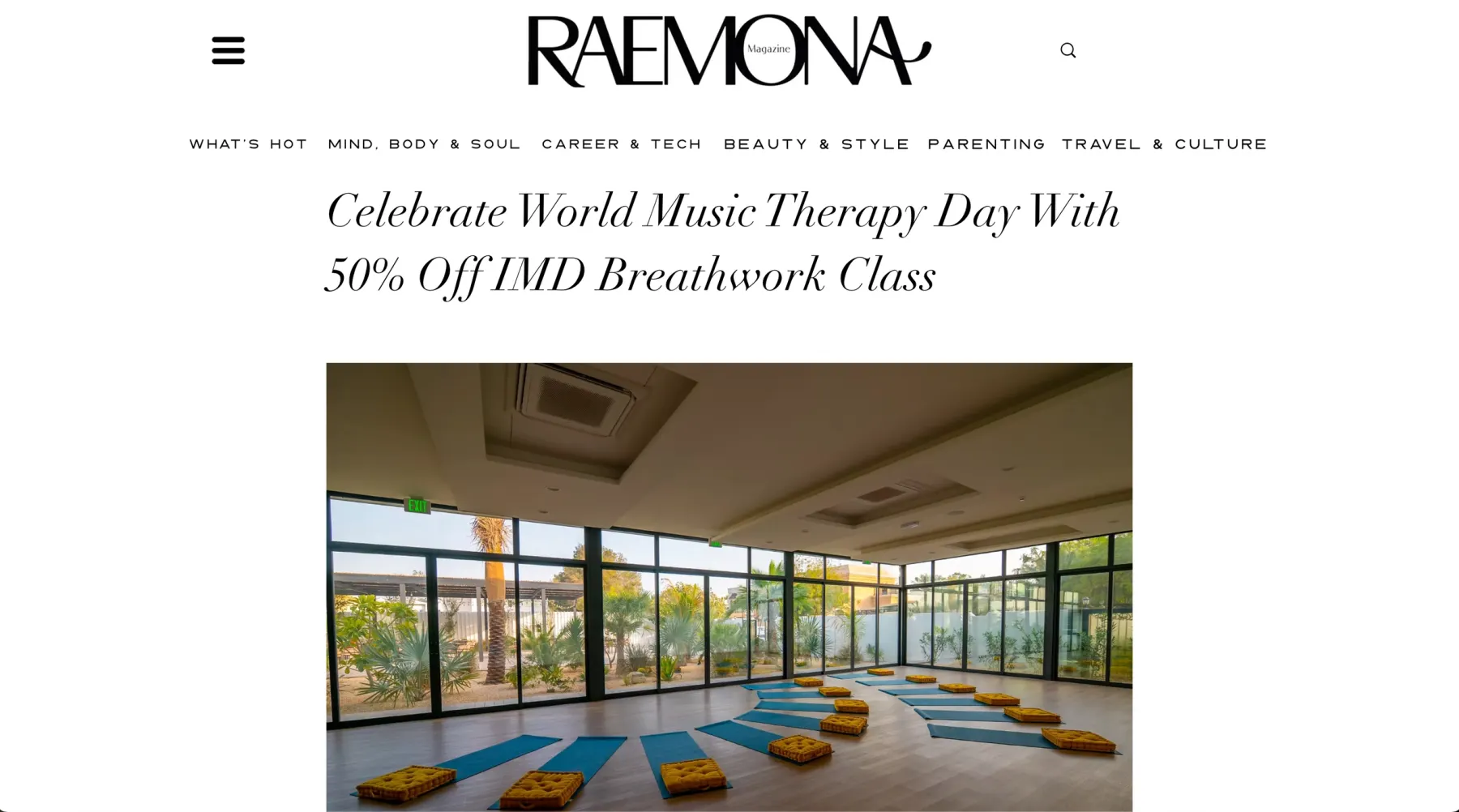 IMD Breathwork Featured in Raemona: Celebrating World Music Therapy Day