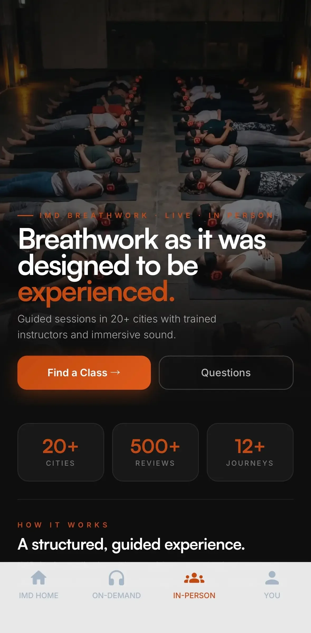 IMD Breathwork app screen