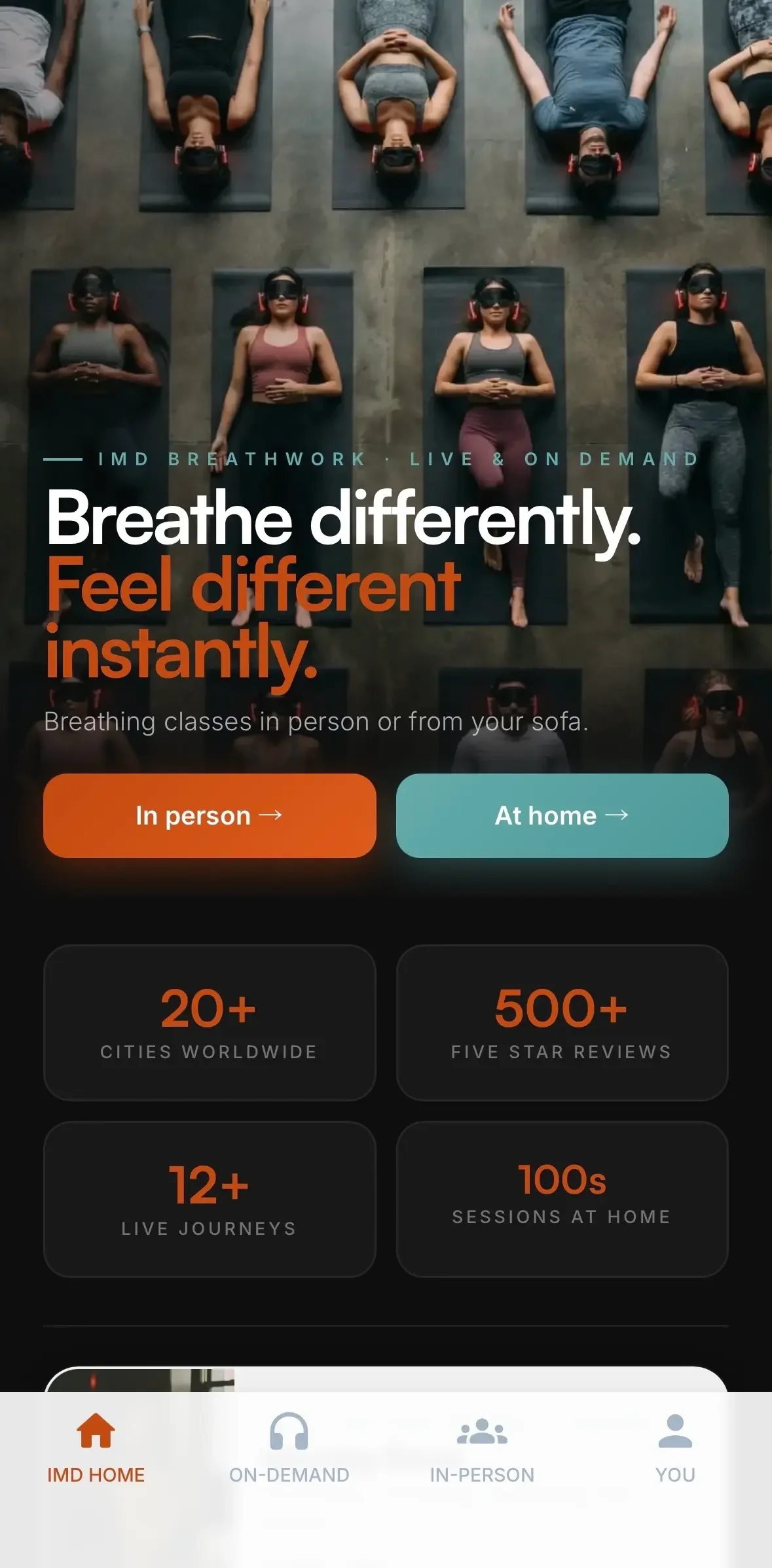 IMD Breathwork app screen