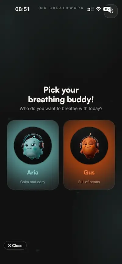 IMD Breathwork kids breathing game screen